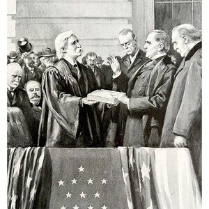 1897 President McKinley Taking Oath Of Office Typogravure Victorian DWS4